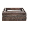 Rustic wooden storage box decorative storage box with handle wood farm crate