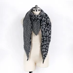 Scarf Wholesale Personalized 100% Acrylic Black Leopard Scarves Shawls