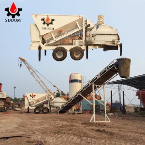 SDDOM Brand CE ISO 10 to 50 m3/h stationary machine mobile concrete batching plant price