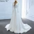 Import Serene Hill Satin White V Neck Sexy Wedding Party Dresses 2021 Long Sleeves Beading Pearls Women Bridal Gowns With Split HM67197 from China