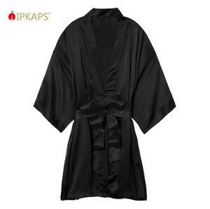 Sexy New Design Hot Selling Christmas Family Pajamas Short Satin Kimono Robe Sleepwear