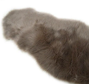 Sheepskin rug carpet factory Faux fur 2p sheepskin shaped long hair decorative carpet
