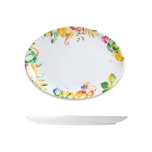 Shiny And Scratch Resistant Hot Selling Fruit Pattern Melamine Plate Set Fish Plate Manufacturers