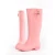 Import Shoes Rubber PVC Children pink rain boots  with cotton insoles from China