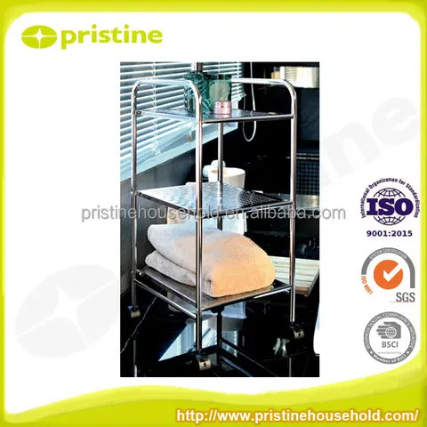 shopee OEM home Organizer Taiwan household storage Furniture Manufacturer home steel tube 3 tier storage rack