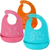 Silicone baby bib for feeding, FDA approved baby bibs silicone easy clean and durable baby boy bibs