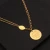 Import Simple Chain Round Metal Texture Pendant Necklace Stainless Steel Jewelry Necklaces Choker Gold Plated Jewelry from China