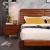 Import Simple modern design solid wood double bed bedroom furniture bedroom walnut color bed set with night stand table from China