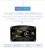 SincoTech 2.5  LCD Universal Auto OLED Race Dash Advance ZD RPM Speedometer Boost EGT AFR Gauge Meter Cluster Car (DO907)