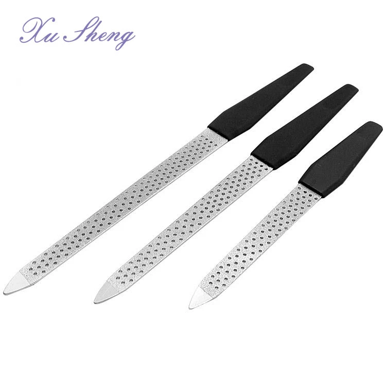 Slotted dots stainless steel nail file with pp handle