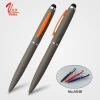Soft rubber pen metal promotional stylus touch screen ball pen for Christmas