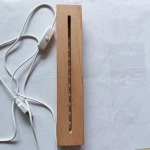 Solid Wood Led Display Night Light Lamp Base Holder Stand 3d Led Lamp Wooden Base for DIY Acrylic
