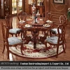 solid wooden round dining table with rotating centre