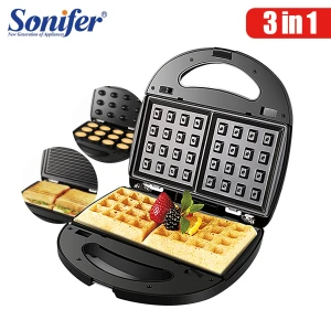 Sonifer 3 in 1 Detachable Sandwich Waffle Maker Sandwich Toaster With Changeable Plate SF-6063