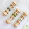 Soothe Nursing Accessories Montessori Toys Shower Gift Baby Ring small beech wood rattle baby toy