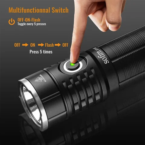 SP33S 5000LM XHP70.2 Long Throwing Waterproof LED Flashlight 5000lm Powerful 26650 Lantern Type C Rechargeable Torch