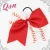 Import sports hair decoration ponytail holder ribbon big cheering bow from China