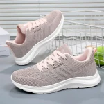 Spring New Simple Womens Pure Black Sports and Casual Shoes Lightweight and Breathable Shoes Womens Running Shoes
