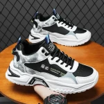 Spring walking style New Breathable High Top Shoes Versatile Mens Elevated Casual Shoes Sports Shoes