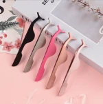 Stainless Steel Eyelash Curler, Custom Logo Lash Tweezers, False Eyelash Applicator Tool