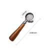 Stainless Steel 54mm Coffee Bottomless Portafilter With Wood Handle
