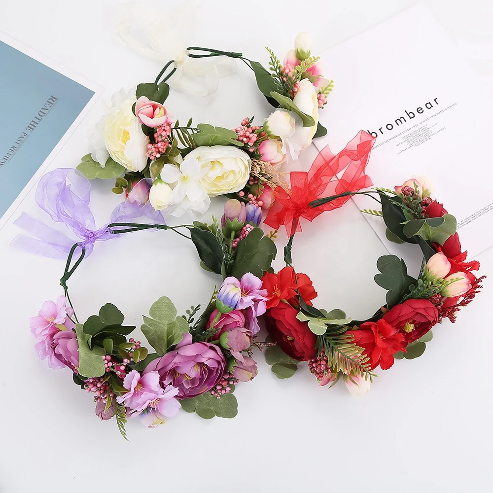 Stylish and Beautiful Bohemian Flower Bridal Wreath Tiara