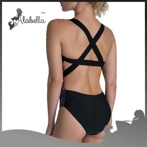 Sublimation swim suit also features a keyhole cut-out design at front