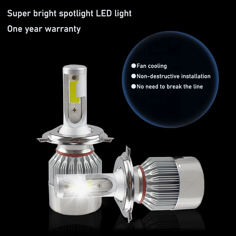super bright C6 h4 led headlight bulb high power high lumen h13 h4 led headlight bulb