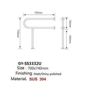 SUS 304 Stainless Steel Bathroom Accessories safety grab rails toilet safety handle handrail for disabled hospital use