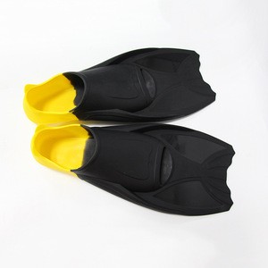 Swim Training Fins Comfortable Silicone Swimming Flippers Short Blade Build Leg Strength Black Yellow