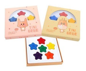 [Tinibebe] KOREA Chocolate Crayon star pen 12 Colors / set made with food ingredients paraffin-free non harmful for kids