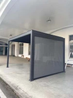 TOMA Fashion Motorized Waterproof Aluminum Roof Louver Automatic Rainproof Louver Pergola Aluminium Outdoor