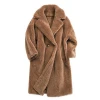Top Fashion Star Love Real Lamb Fur Coat for Women Teddy Brown Fur Jacket