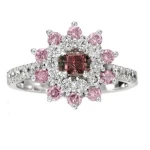 Top quality custom 14k gold jewelry direct manufacturer Garnet gemstone natural white sapphire pink sapphire ring 14k gold rings