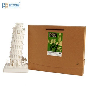 Top quantity new product craft gift DIY 3D Leaning Tower of Pisa paper-cut paper lamp
