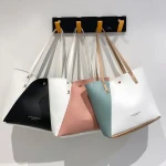 Tote Contrast Color Womens Designer Luxury Handbag Print Hot Selling Fashion Retro Fashion Bag PU Ladies Handbags Single Square