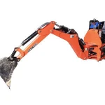Tractor with front end loader and backhoe