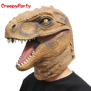 Tyrannosaurus T Rex tr Dinosaur Mask -Jurassic World Fallen Kingdom - Realistic Latex Animal Halloween Head Mask Party Costume
