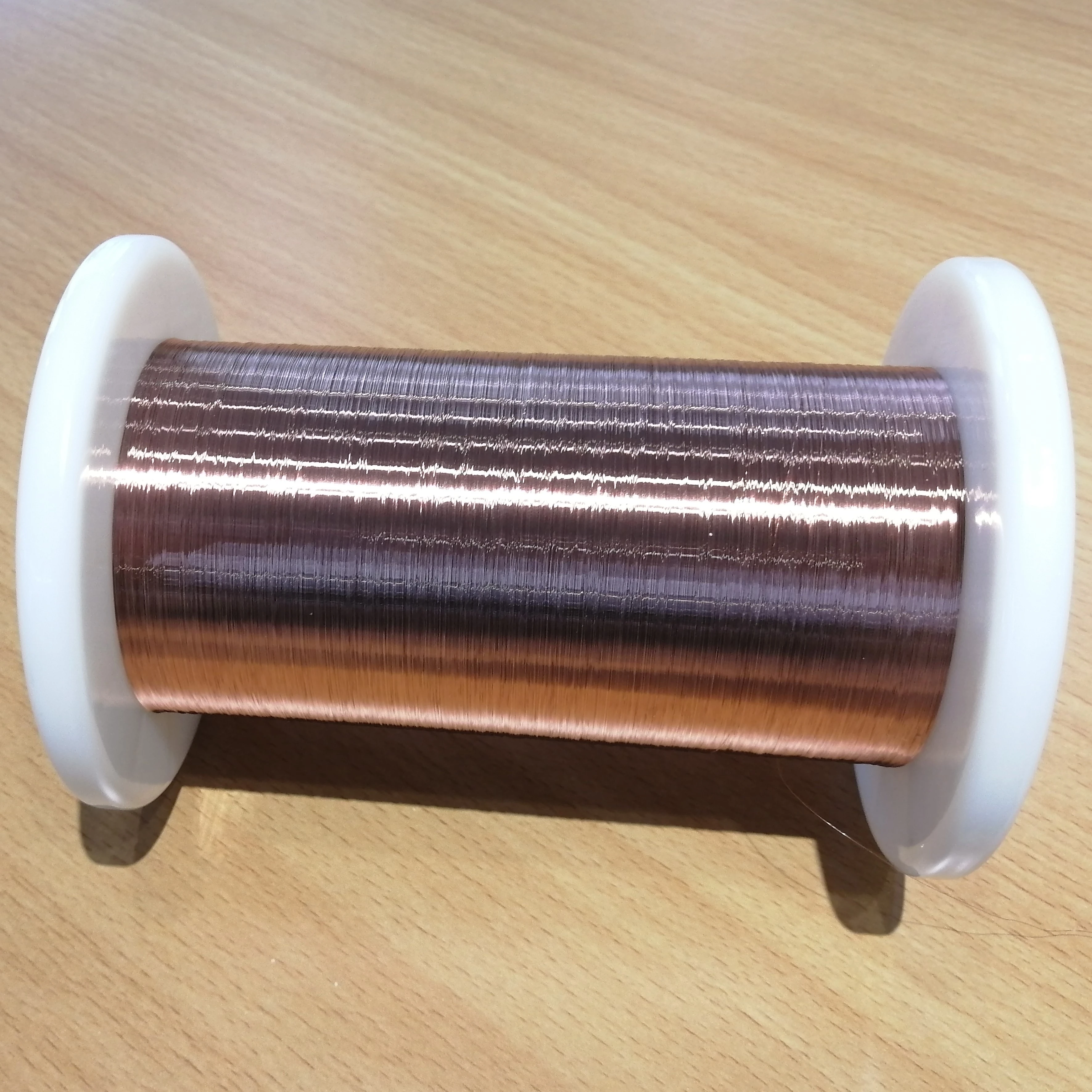 Ultra-fine enameled wires 0.27mm Polyesterimide enameled round copper wires with self bonding layer.
