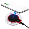 Universal Crystal Qi Wireless Charger Pad With LED Light  Compatible  All Support Qi Technology  Mobile Phone Wireless Charger