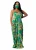 Import V Neck Printed Spaghetti Strap Sleeveless Loose Maxi Summer Dress(without mask) from China
