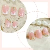 Valentines Day Hot Sale Cross-Border Reusable French Love Nail Heart White for Simple Nude Nails Artificial Fingernails