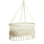 VERTAK indoor outdoor round cotton rope chair macrame hammock swing chair for children