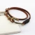 Import Vintage Creative Bronze Fishhook Charm Braided Genuine Leather Wrap Bracelet Men from China