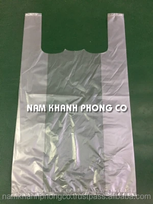 Virgin HDPE/LDPE clear T-shirt Plastic bags - produced in Vietnam