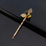 VRIUA Cute Bee Hair Pin Dripping Oil Rhinestone Honeybee Metal Hair Clip wholesale  Hair Accessories