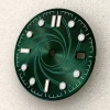 Watch parts dial 31mm Green luminous calendar window at 3 oclock Modified and assembled NH35/NH36 movement