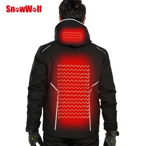 Waterproof Outdoor Battery Men&#39;s Hooded Heated Ski Jacket