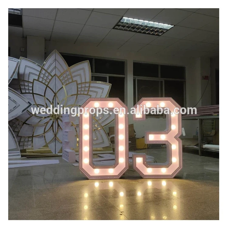 Wedding dinner party banquet decoration waterproof marquee RGB 3D lights alphabet letter electronic signs