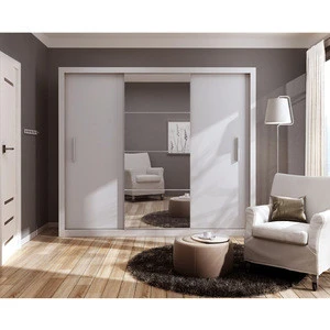 White Bedroom Mirrored Small Cheap Wall  Mounted Storage Wardrobe Closets Wardrobe Case Custom Colour